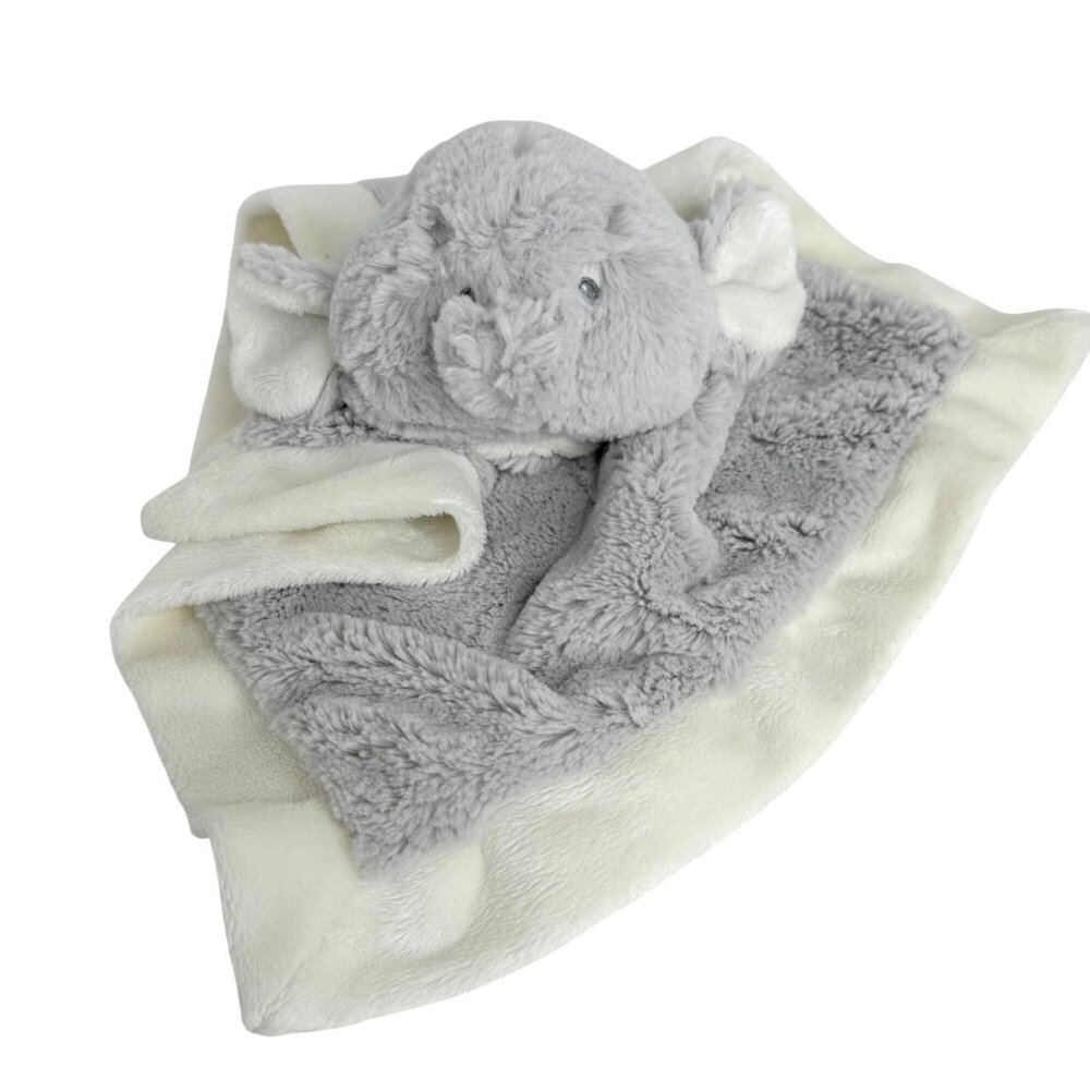 Baby Ganz Collection Elephant Lovey Baby Security Blanket 13"x13" Gray &‎ White